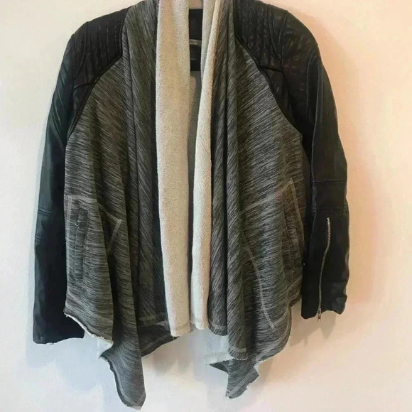 BlankNYC Sz S Open Cardigan Jacket Faux Leather - Picture 3 of 10